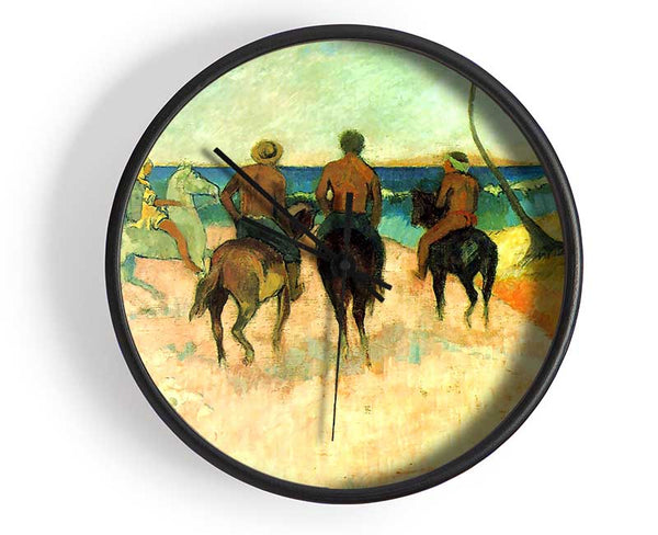 Gauguin Riding On The Beach 2 Clock - Wallart-Direct UK