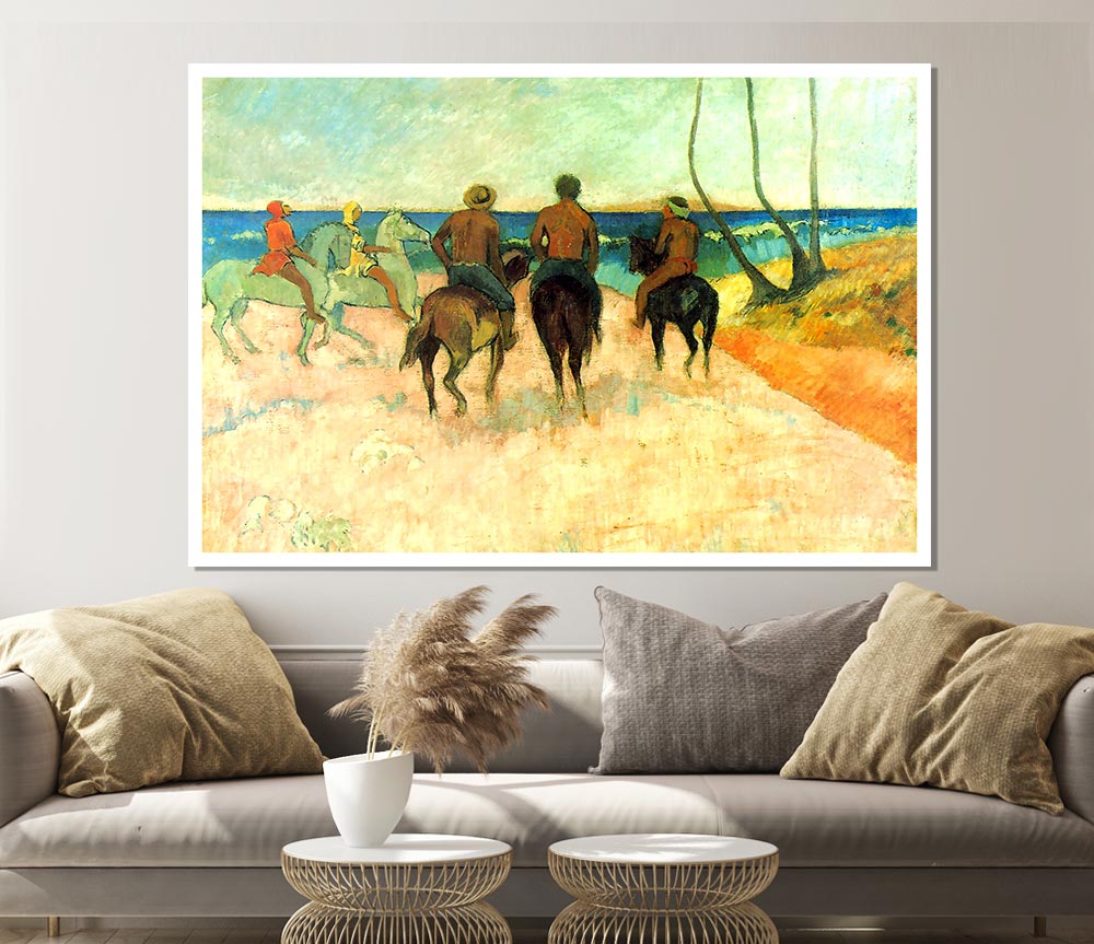 Gauguin Riding On The Beach 2 Print Poster Wall Art