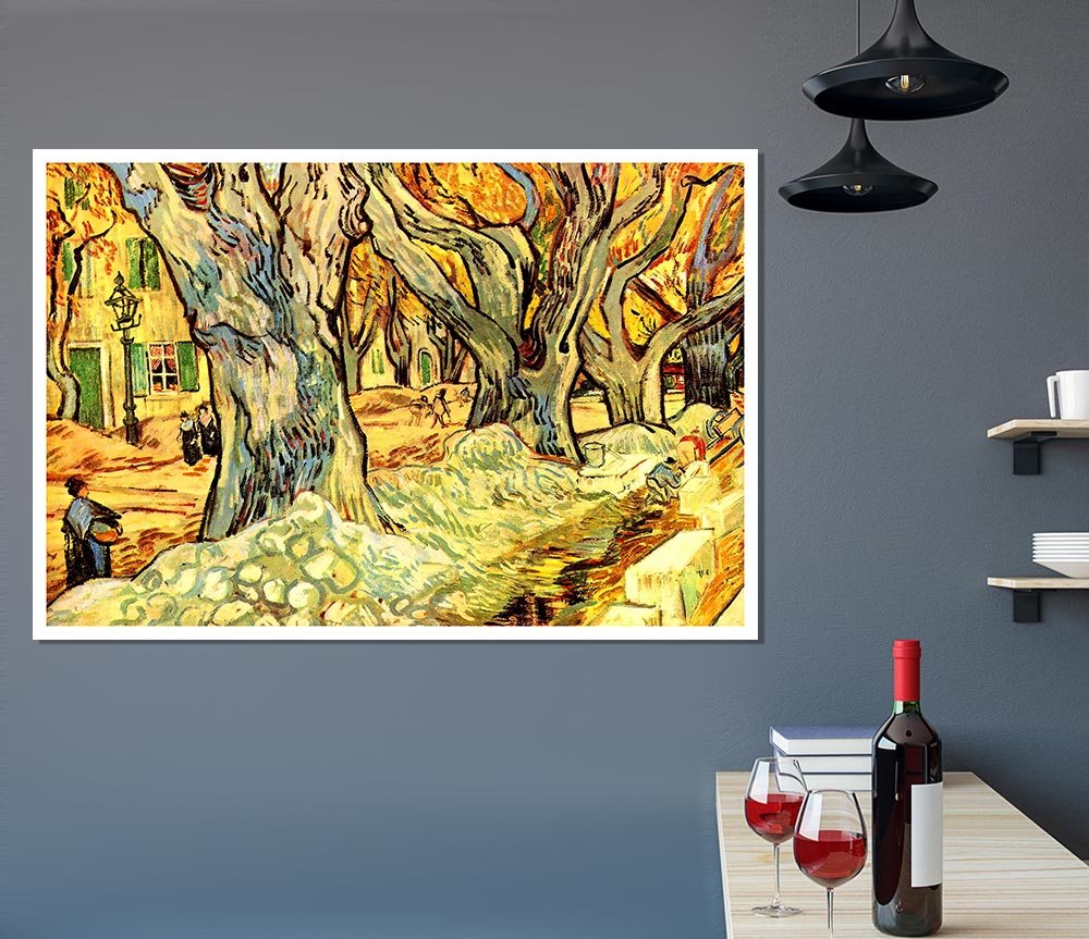 Van Gogh Road Workers On The Boulevard Victor Hugo In Saint Remy Print Poster Wall Art