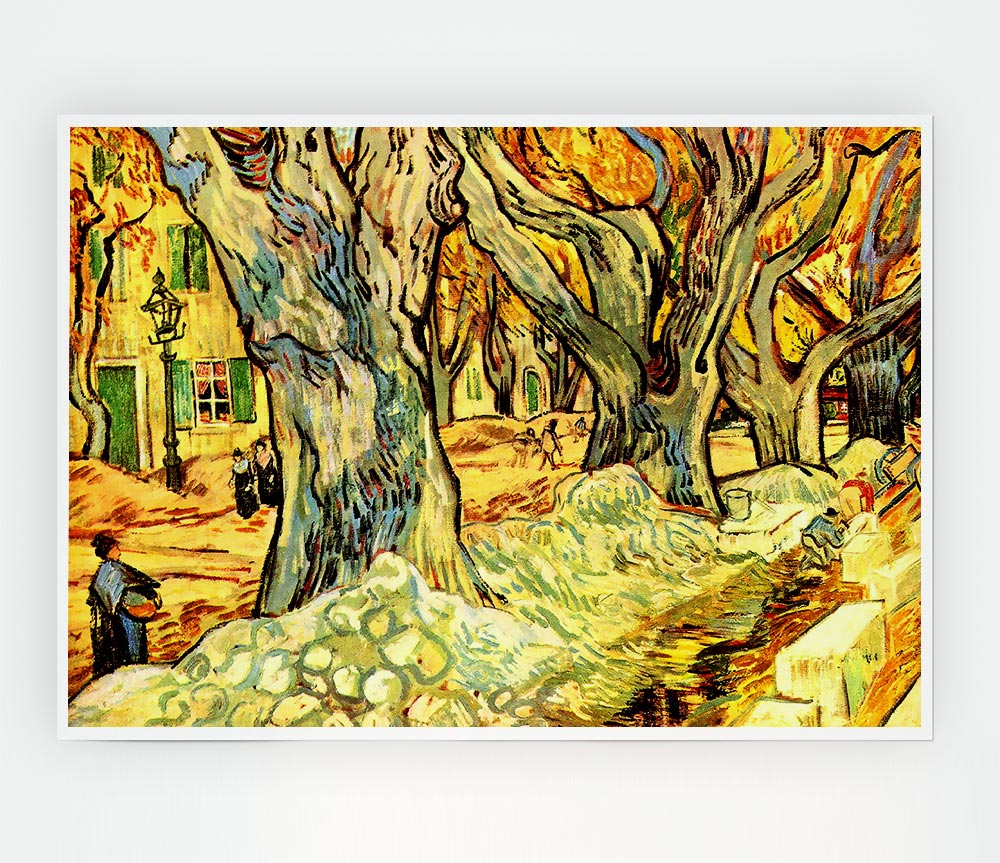 Van Gogh Road Workers On The Boulevard Victor Hugo In Saint Remy Print Poster Wall Art