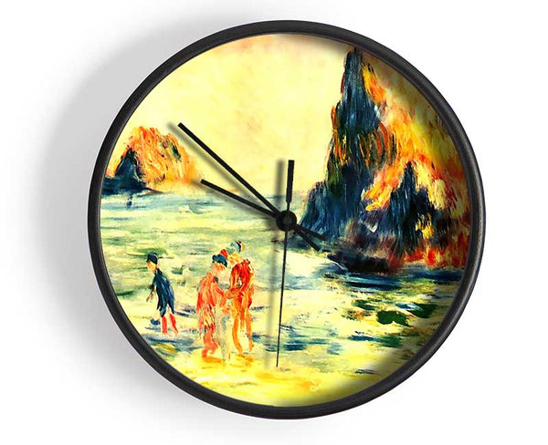 Renoir Rock Cliffs In Guernsey Clock - Wallart-Direct UK