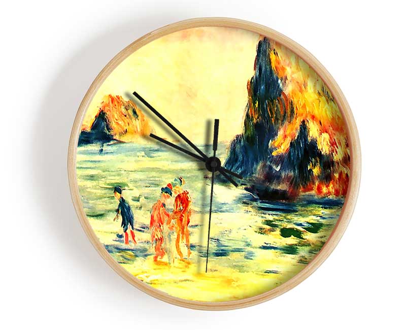 Renoir Rock Cliffs In Guernsey Clock - Wallart-Direct UK