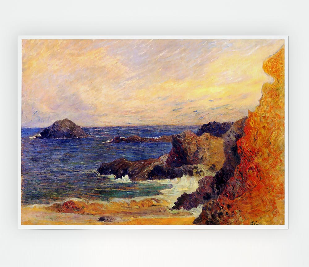 Gauguin Rocky Coast Print Poster Wall Art