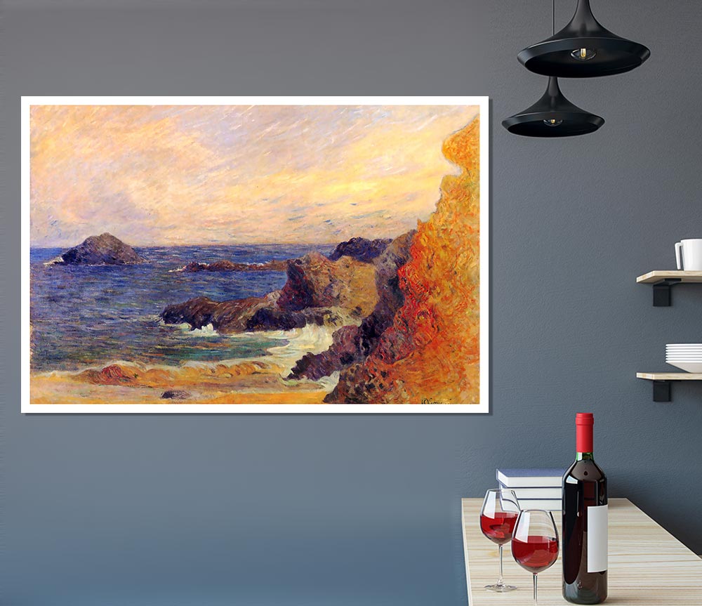 Gauguin Rocky Coast Print Poster Wall Art