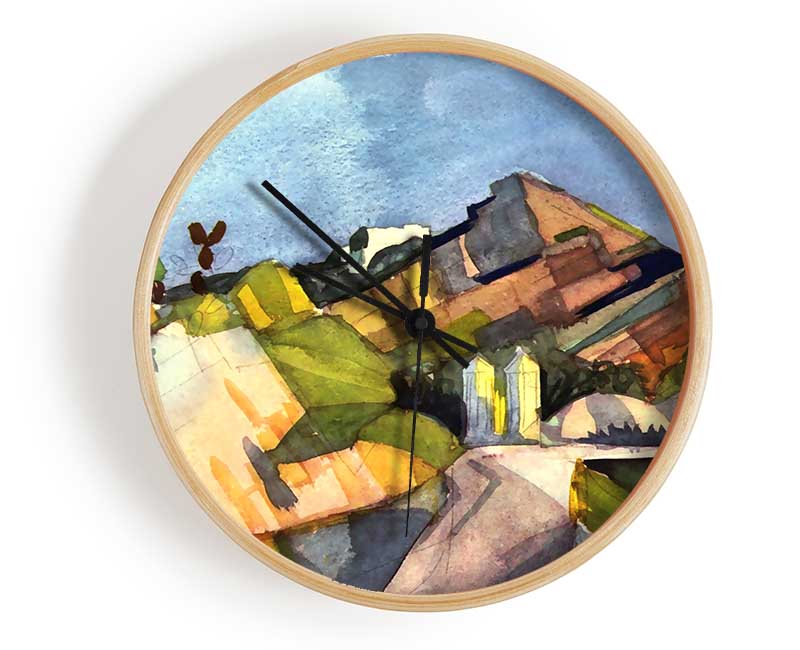 August Macke Rocky Landscape Clock - Wallart-Direct UK