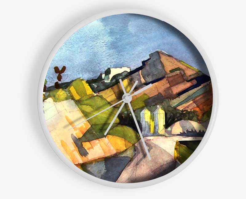 August Macke Rocky Landscape Clock - Wallart-Direct UK