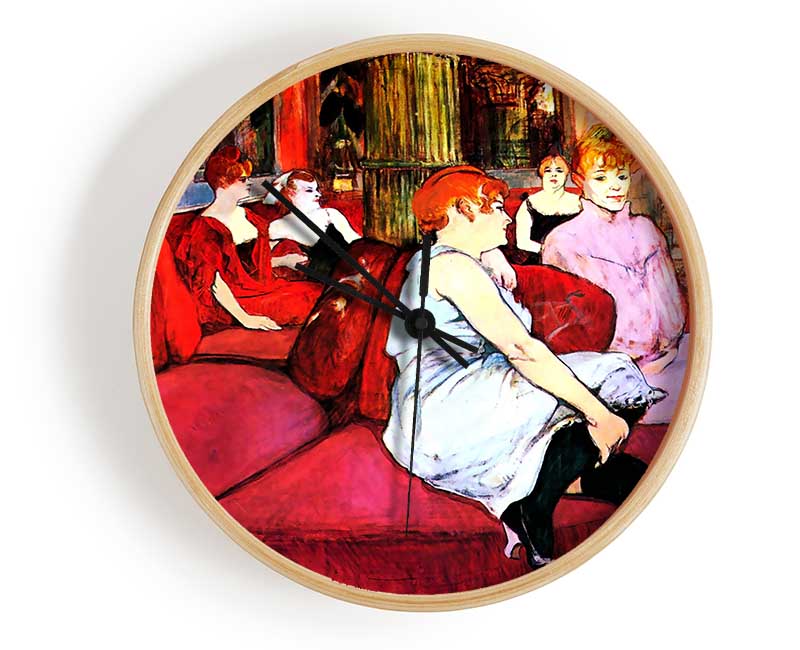 Toulouse Lautrec Salon In The Rue De Moulins Clock - Wallart-Direct UK