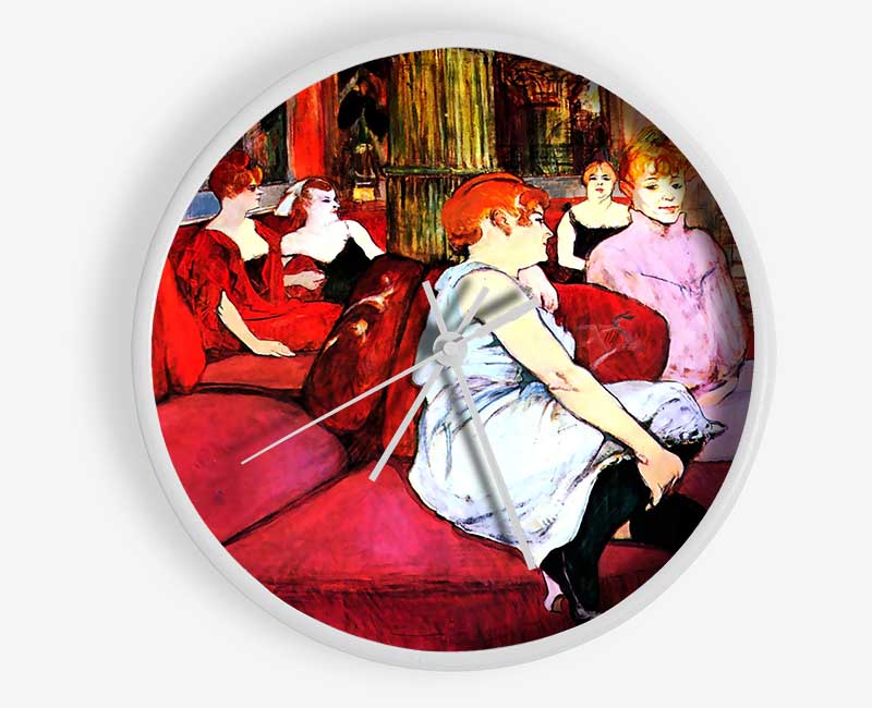 Toulouse Lautrec Salon In The Rue De Moulins Clock - Wallart-Direct UK