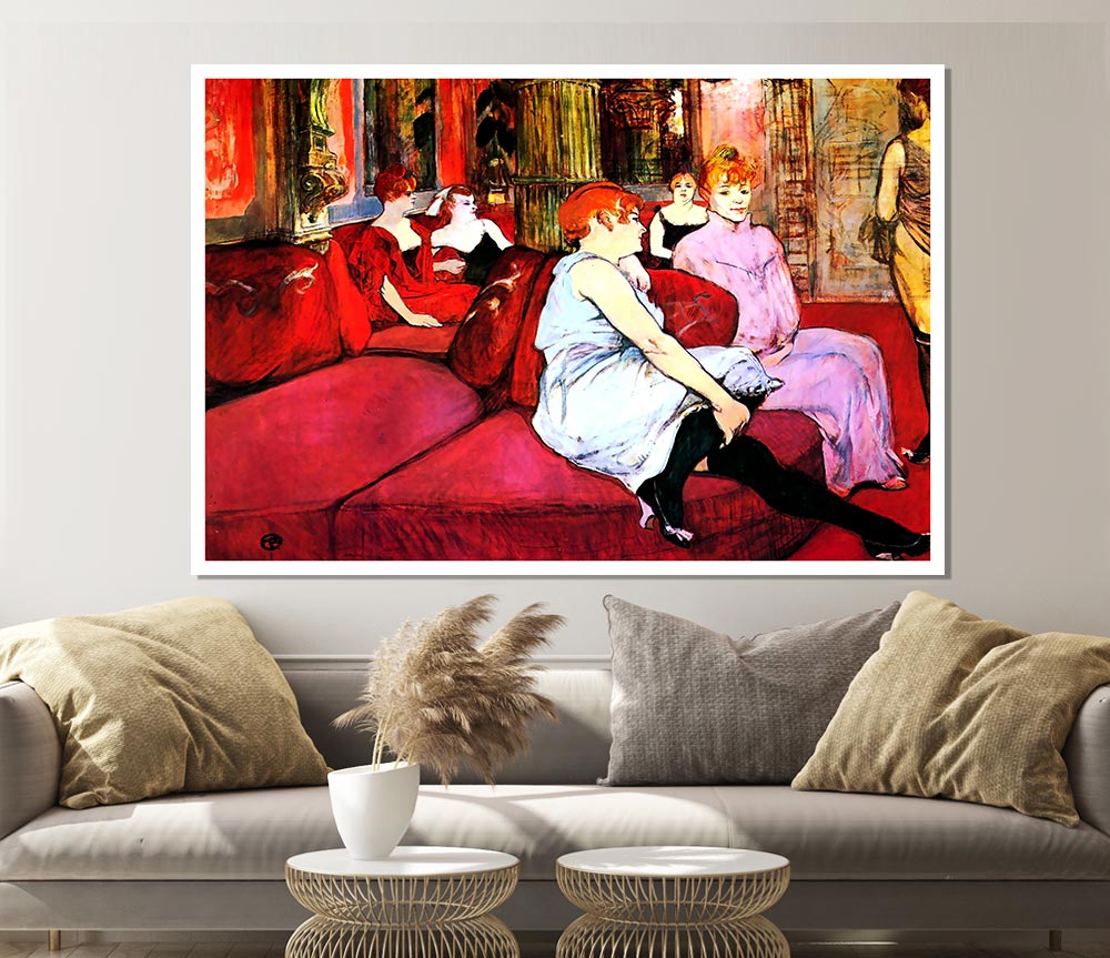 Toulouse Lautrec Salon In The Rue De Moulins Print Poster Wall Art