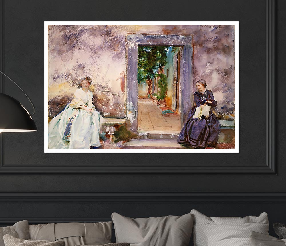 John Singer Sargent The Garden Wall Print Poster Wall Art