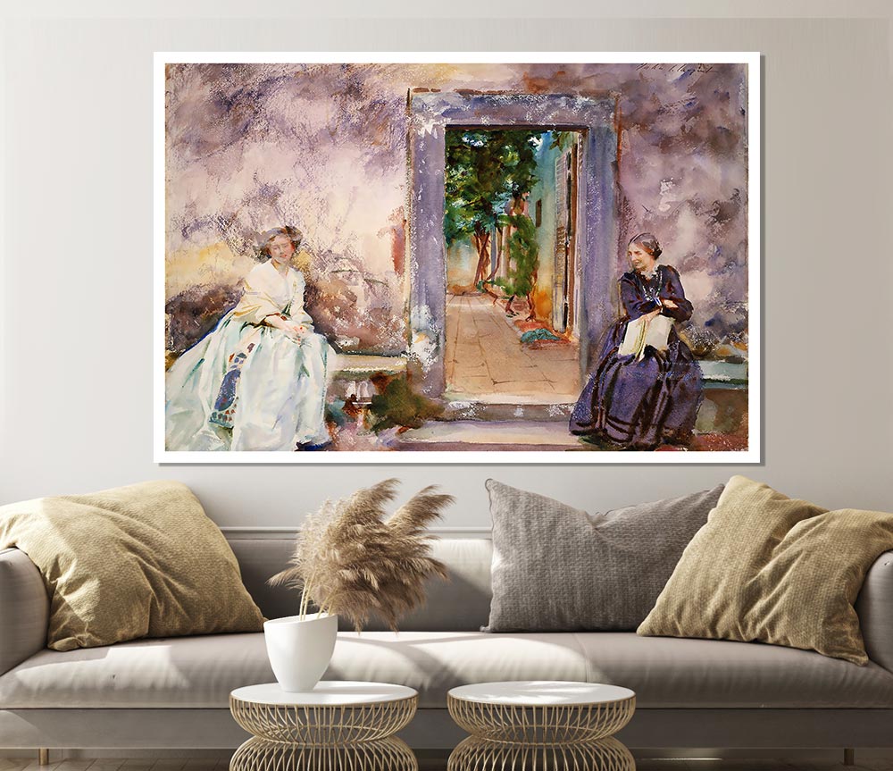 John Singer Sargent The Garden Wall Print Poster Wall Art