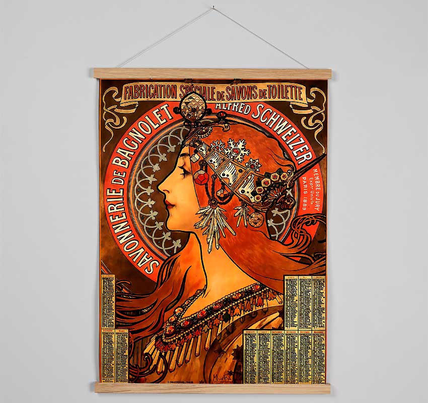 Alphonse Mucha Savonnerie De Bagnolet Hanging Poster - Wallart-Direct UK