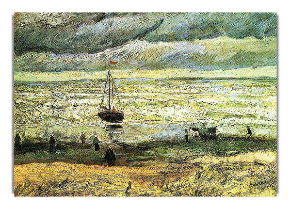 Scheveningen Beach In Stormy Weather By Van Gogh