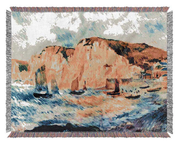 Renoir Sea And Cliffs Woven Blanket