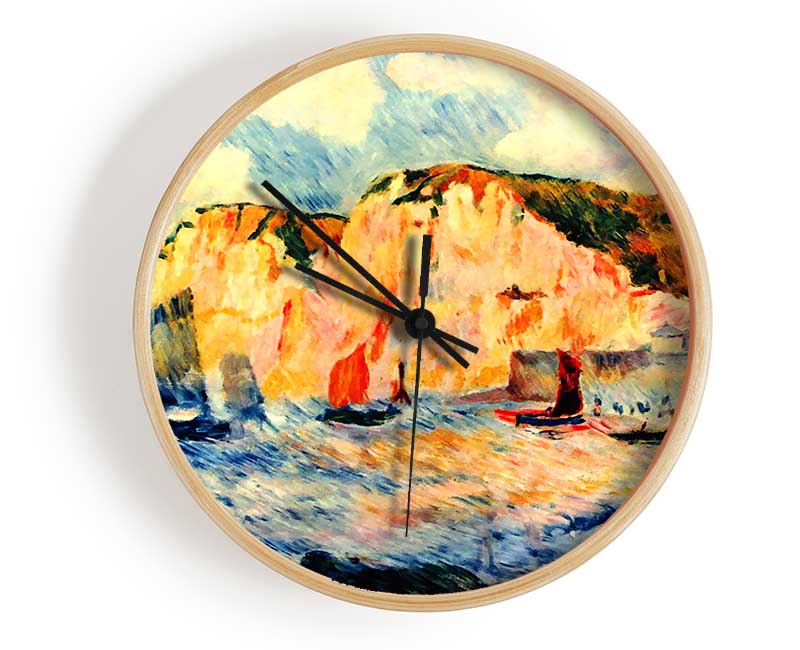 Renoir Sea And Cliffs Clock - Wallart-Direct UK