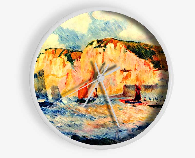 Renoir Sea And Cliffs Clock - Wallart-Direct UK