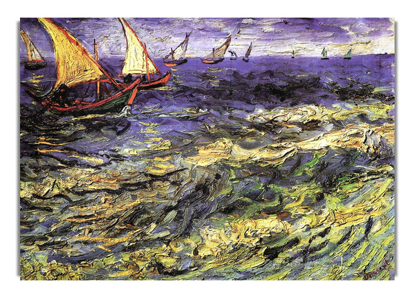 Seascape At Saintes Maries By Van Gogh