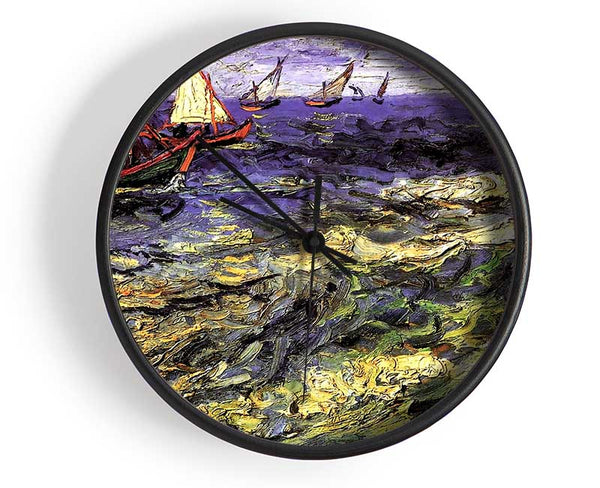 Van Gogh Seascape At Saintes-Maries Clock - Wallart-Direct UK