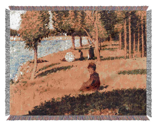 Seurat Seated Figure Woven Blanket