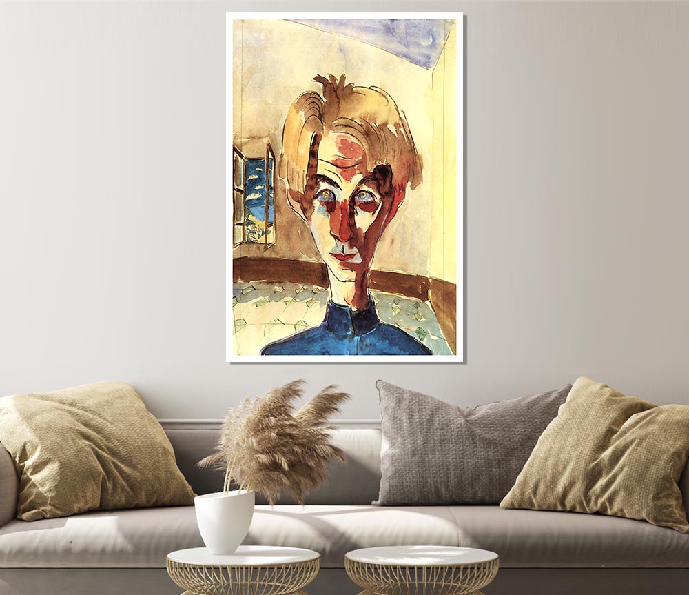 Walter Gramatte Self Portrait In A Room Print Poster Wall Art