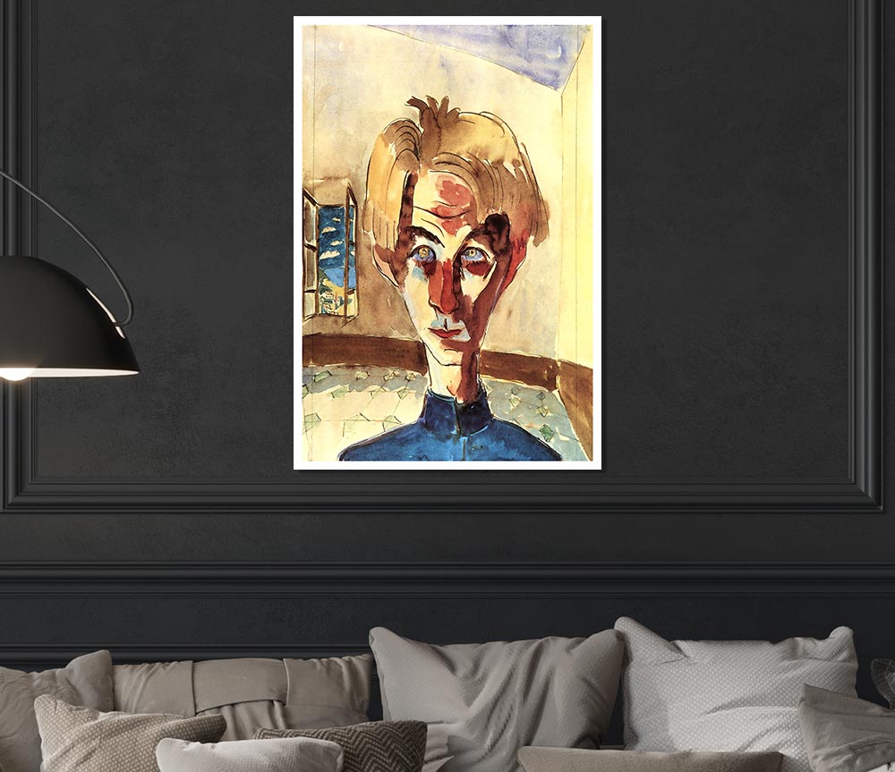 Walter Gramatte Self Portrait In A Room Print Poster Wall Art