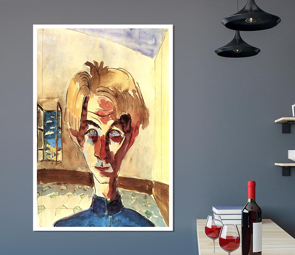 Walter Gramatte Self Portrait In A Room Print Poster Wall Art