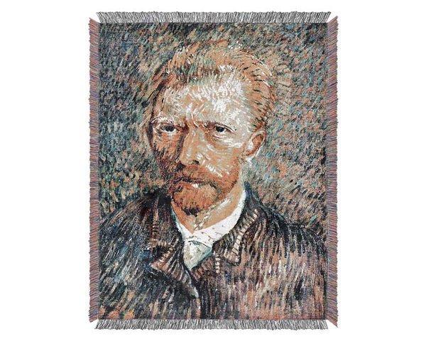 Van Gogh Self Portrait In Brown Shirt Woven Blanket