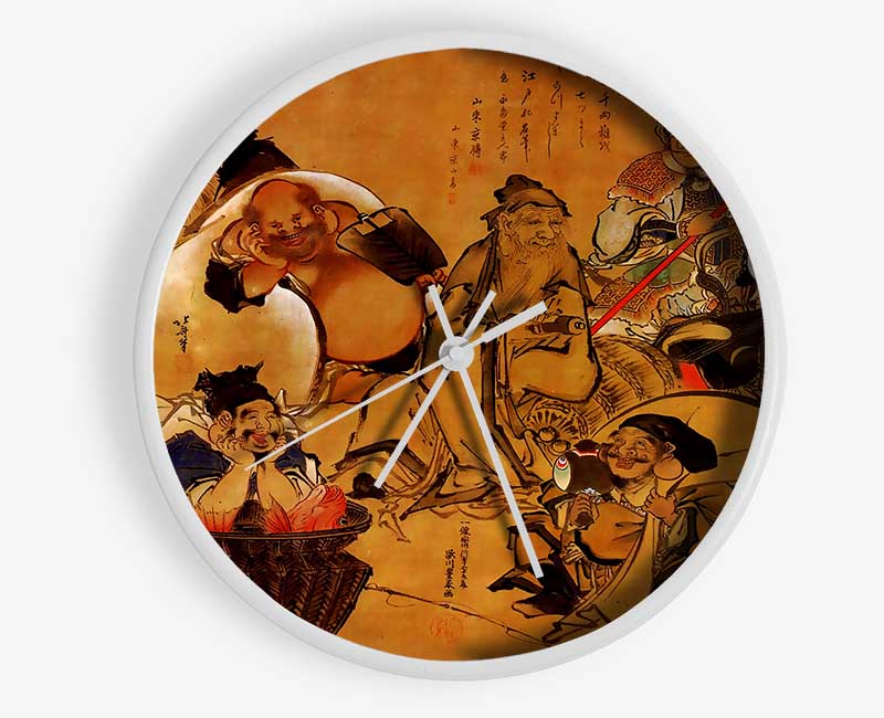 Hokusai Seven Gods Of Fortune Clock - Wallart-Direct UK