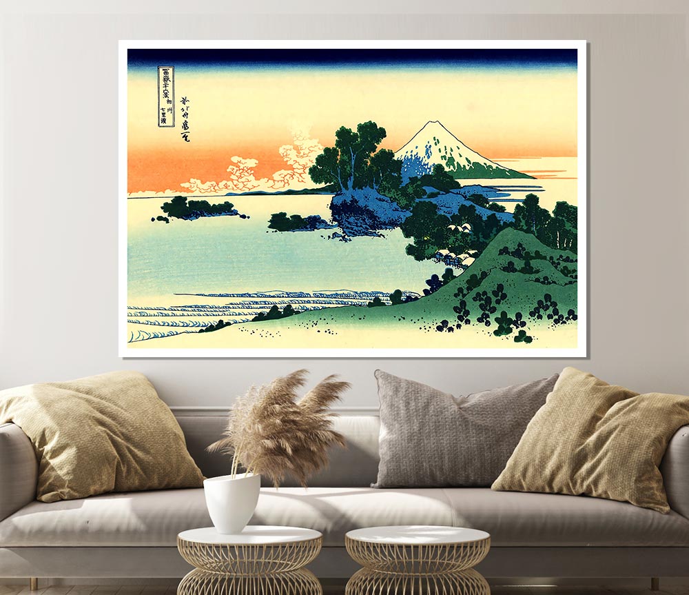 Hokusai Shichiri Beach In Sagami Province Print Poster Wall Art