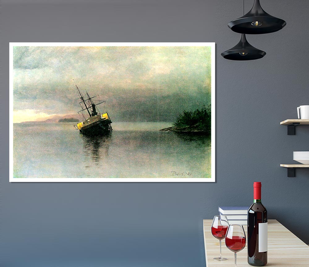 Bierstadt Shipwreck In Loring Bay Alaska Print Poster Wall Art