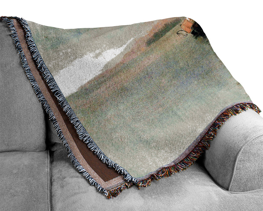 Bierstadt Shipwreck In Loring Bay Alaska Woven Blanket