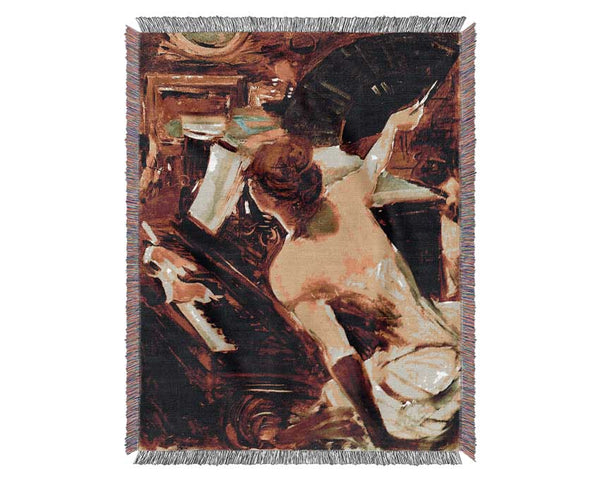 Giovanni Boldini Singer Mondana Woven Blanket