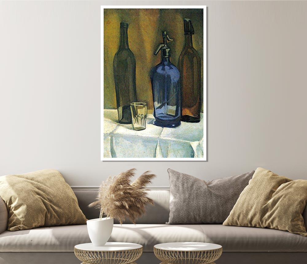 Juan Gris Siphon And Bottles Print Poster Wall Art