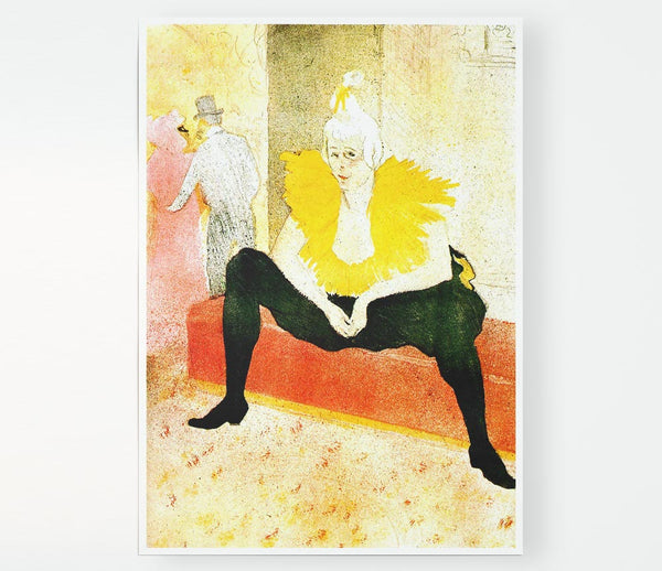 Toulouse Lautrec Sitting Clown Print Poster Wall Art