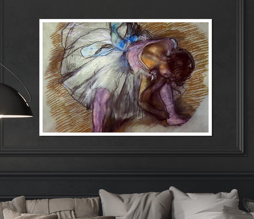 Degas Sitting Dancer Lacing Her Slipper Print Poster Wall Art