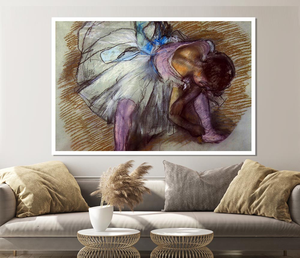 Degas Sitting Dancer Lacing Her Slipper Print Poster Wall Art