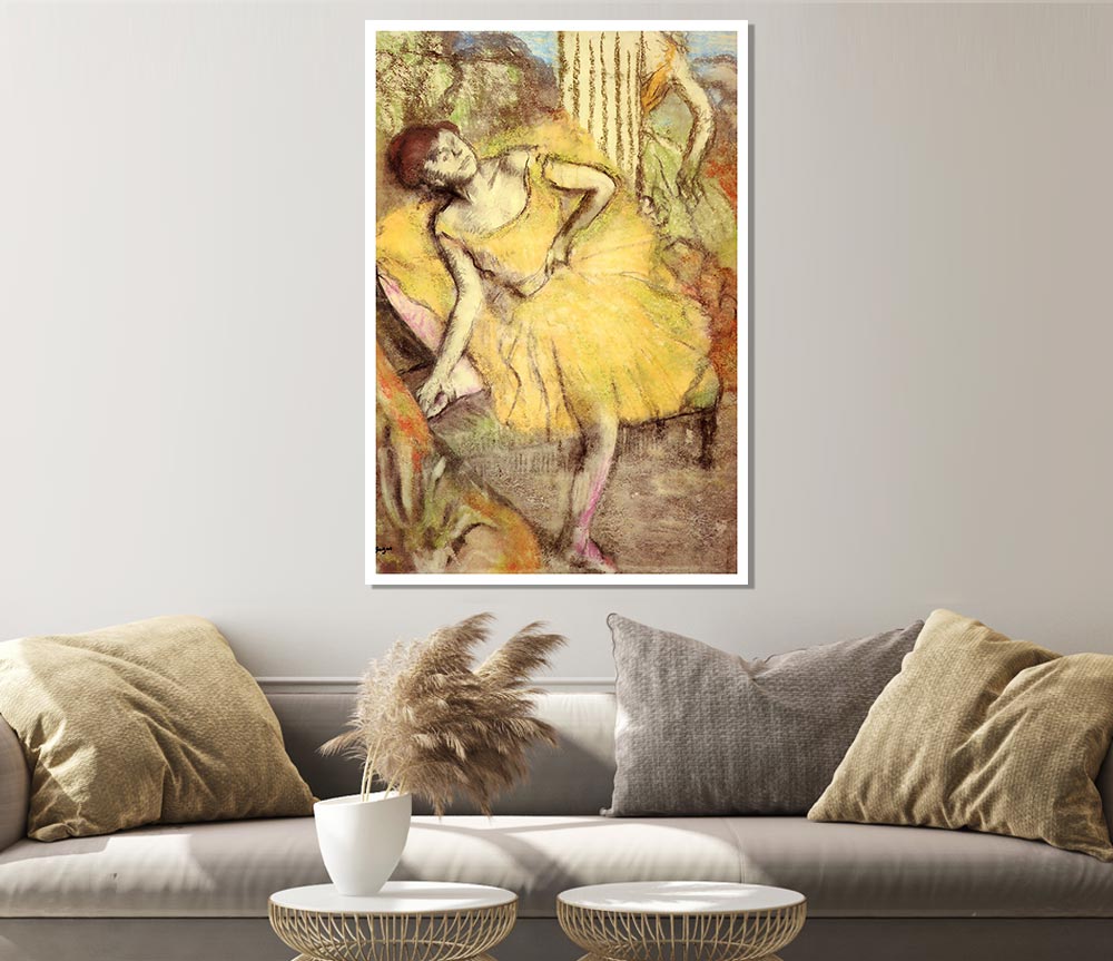 Degas Sitting Dancer With The Right Leg Up Print Poster Wall Art