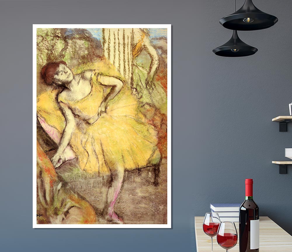 Degas Sitting Dancer With The Right Leg Up Print Poster Wall Art