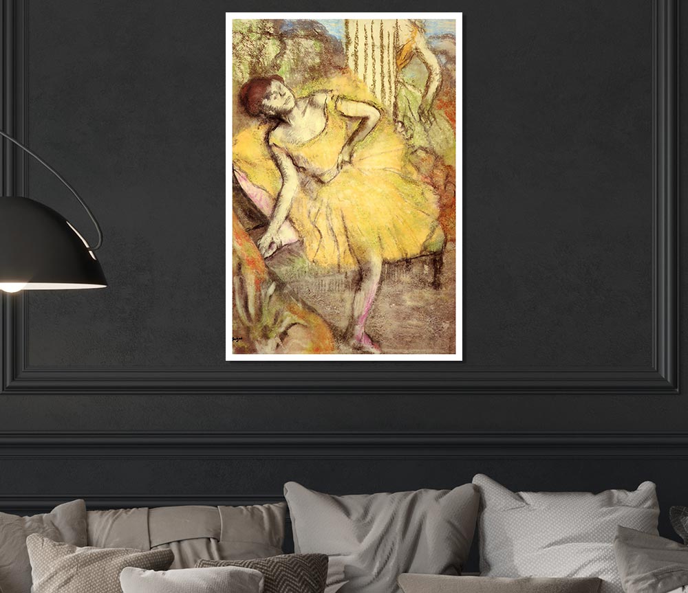 Degas Sitting Dancer With The Right Leg Up Print Poster Wall Art