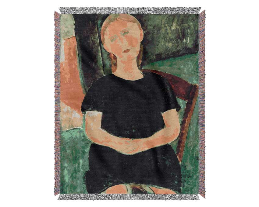 Modigliani Sitting Girl Woven Blanket