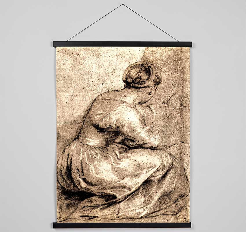 Rubens Sitting Girl Hanging Poster - Wallart-Direct UK