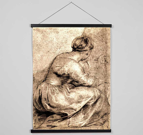 Rubens Sitting Girl Hanging Poster - Wallart-Direct UK