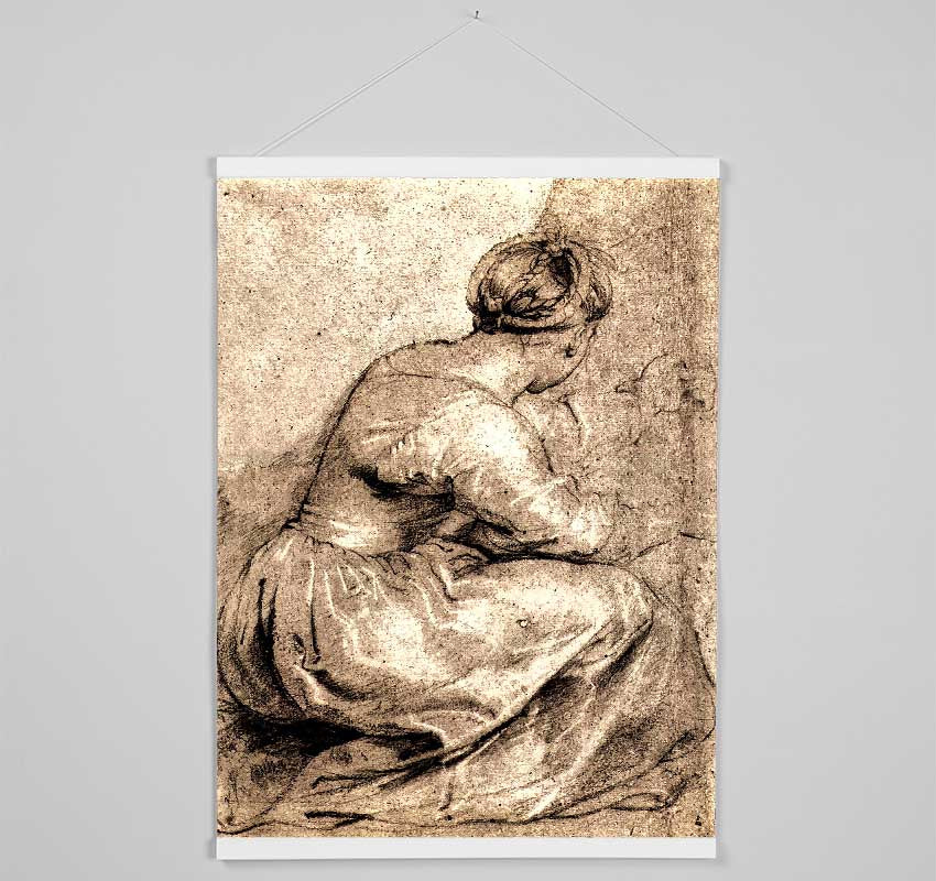 Rubens Sitting Girl Hanging Poster - Wallart-Direct UK