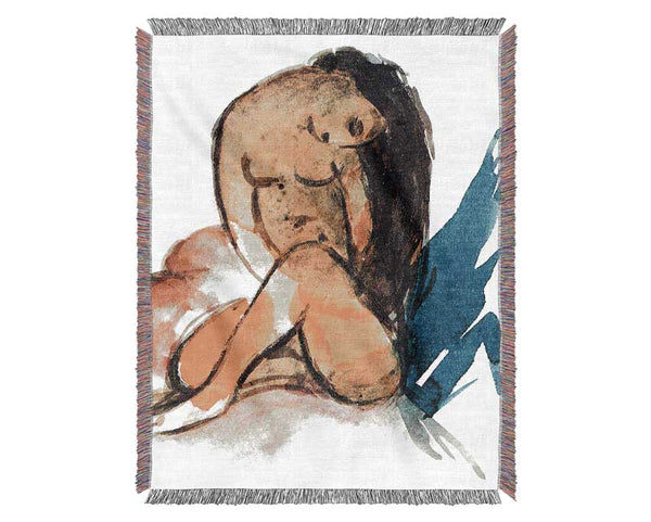 Franz Marc Sitting Yellow Lady Woven Blanket