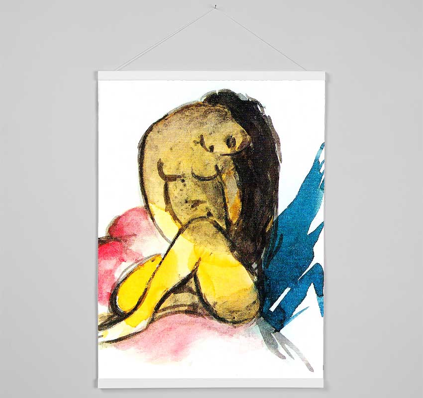 Franz Marc Sitting Yellow Lady Hanging Poster - Wallart-Direct UK