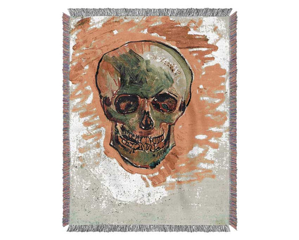 Van Gogh Skull Woven Blanket