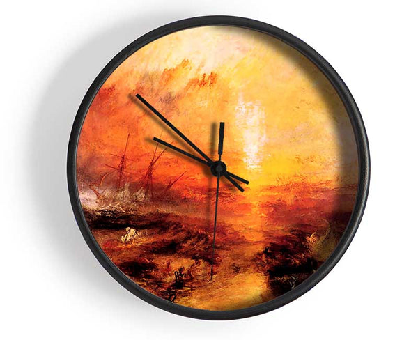 Joseph Mallord Turner Slaves Being Thrown Overboard Typhoon Approaching Clock - Wallart-Direct UK