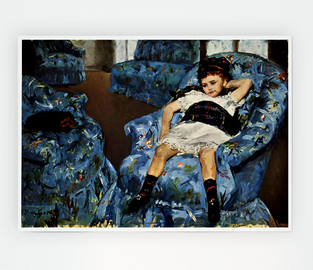 Cassatt Small Girl In The Blue Armchair Print Poster Wall Art