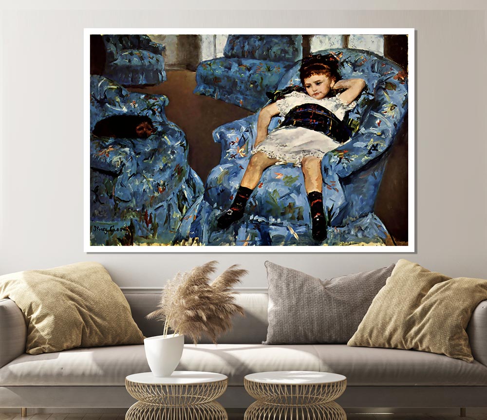 Cassatt Small Girl In The Blue Armchair Print Poster Wall Art