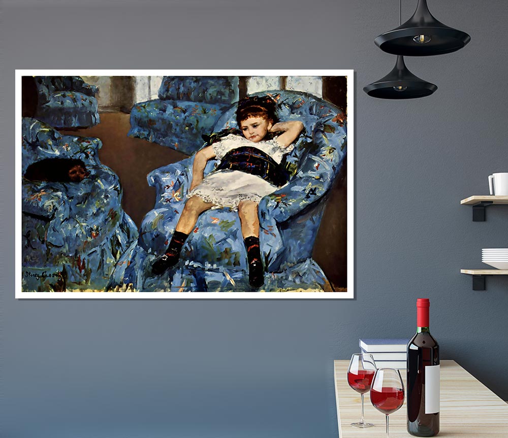 Cassatt Small Girl In The Blue Armchair Print Poster Wall Art